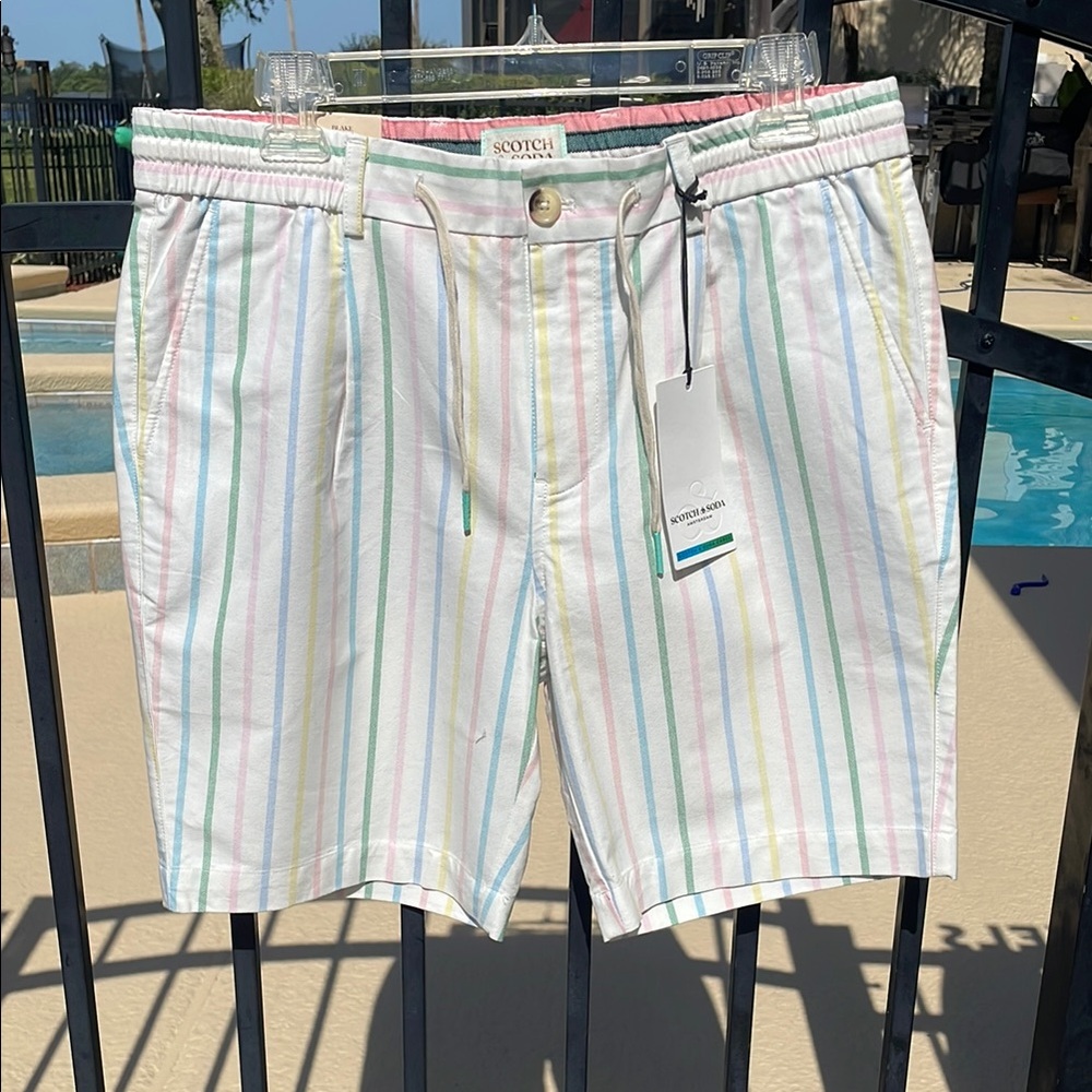 Scotch & Soda Multicolor Striped Unisex Shorts